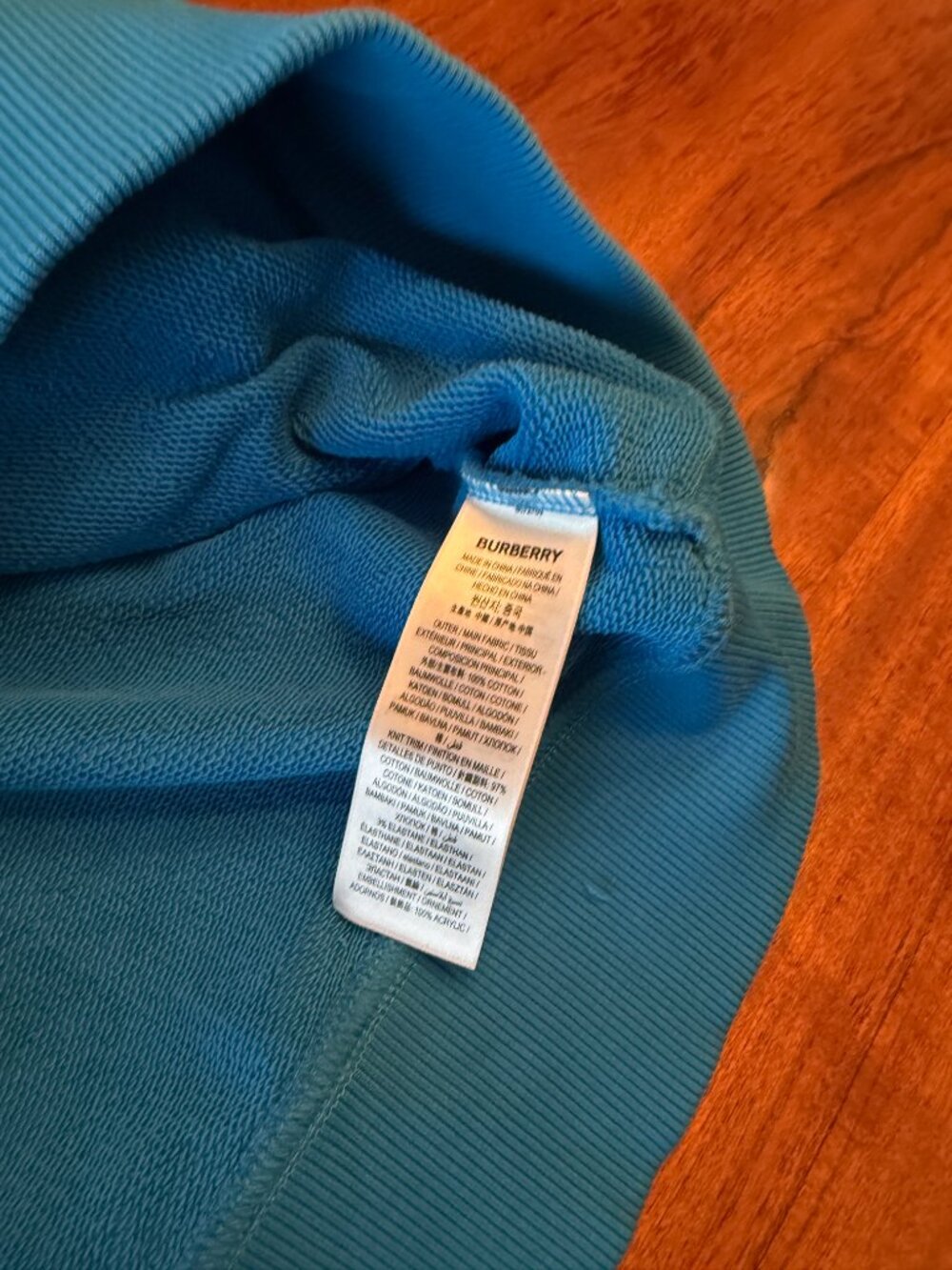 Burberry Men's Sweatshirt - Embroidered XXL - Opal Blue - Picture 5 of 6